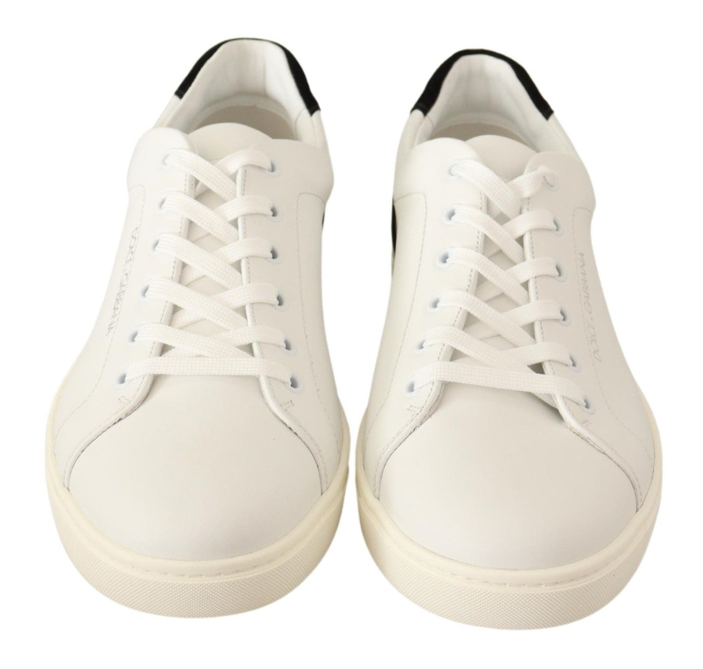 Elegant White Leather & Black Suede Sneakers