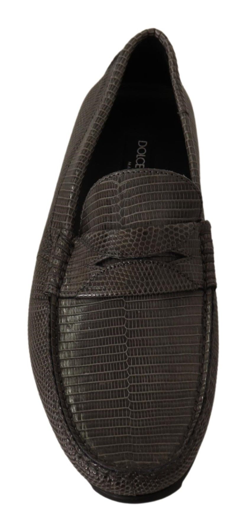 Elegant Lizard Leather Flat Loafers