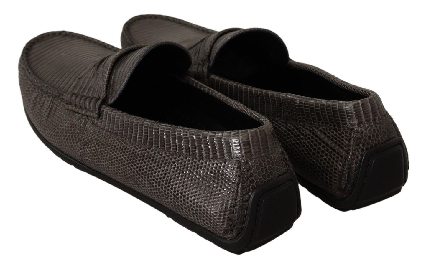 Elegant Lizard Leather Flat Loafers