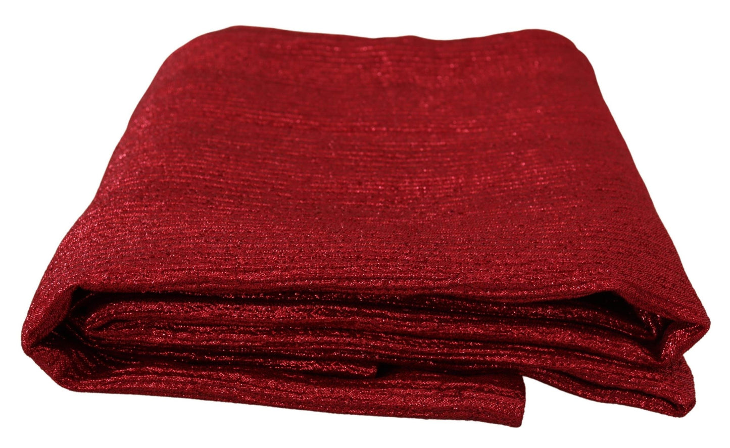 Elegant Metallic Red Wool Silk Scarf
