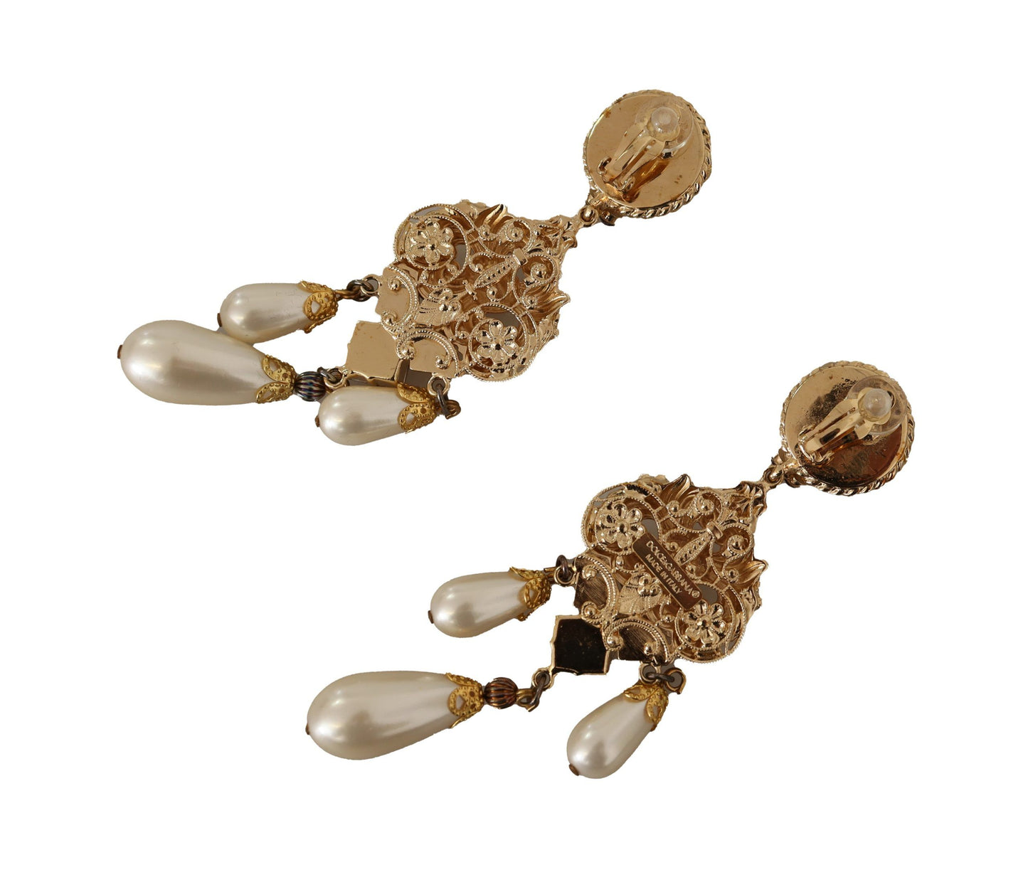 Baroque Elegance Gold Tone Clip-on Earrings