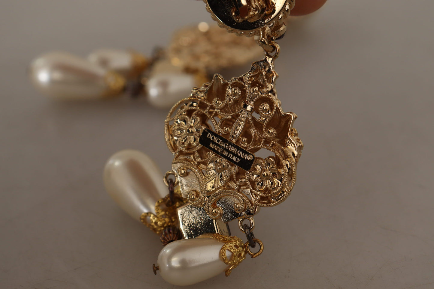 Baroque Elegance Gold Tone Clip-on Earrings