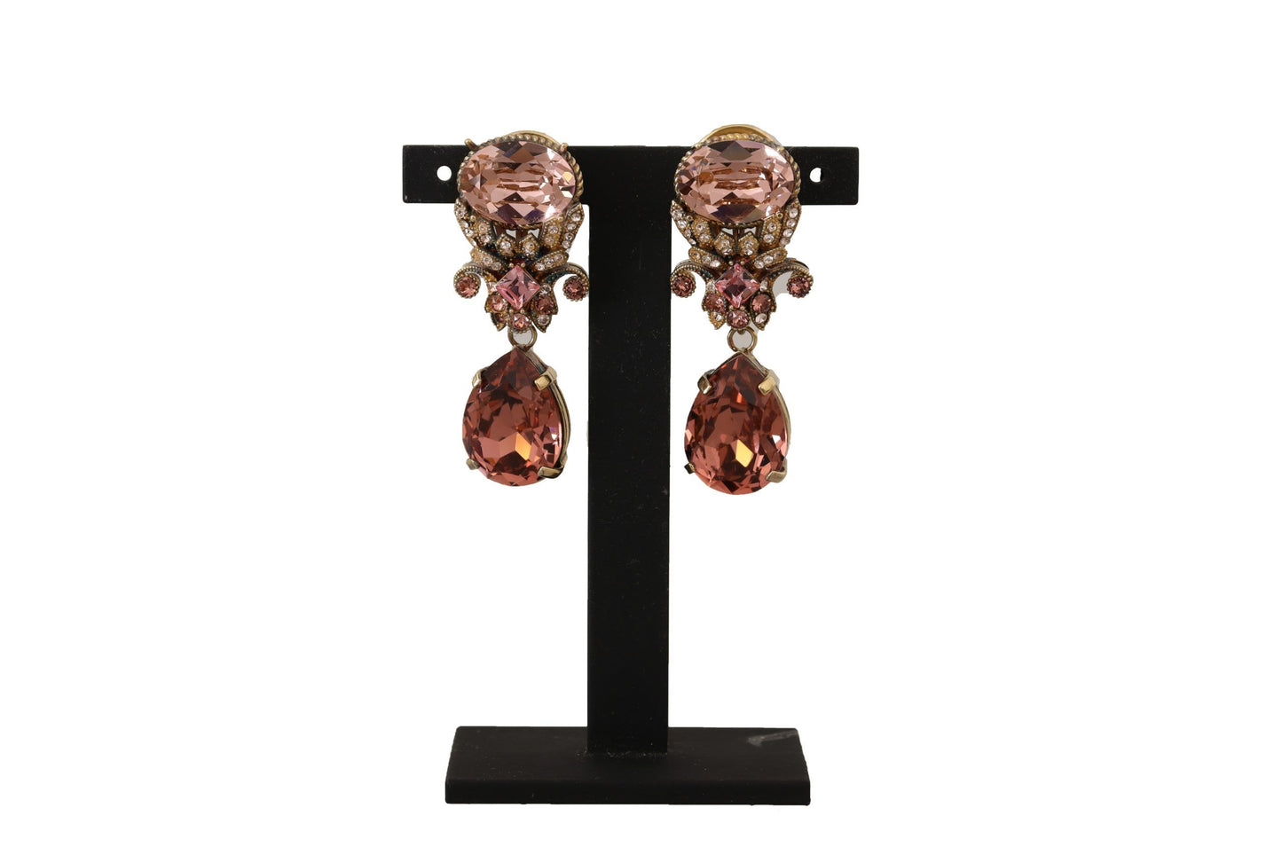 Elegant Crystal Encrusted Clip-On Earrings