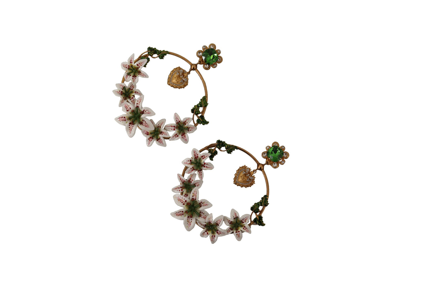 Elegant Gold-Tone Crystal Hoop Earrings