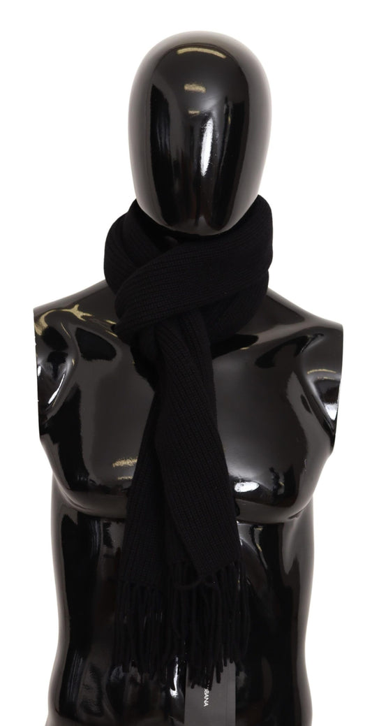 Elegant Black Cashmere Scarf