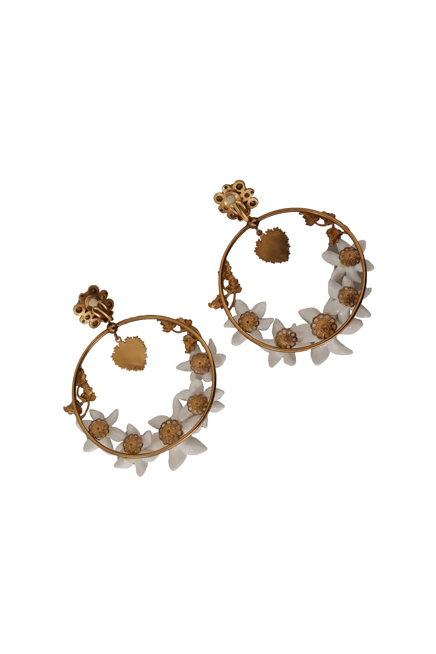 Elegant Gold-Tone Crystal Hoop Earrings