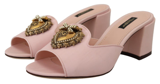 Elegant Pink Silk Slide Sandals