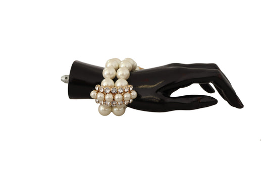Elegant Faux Pearl Charm Bracelet
