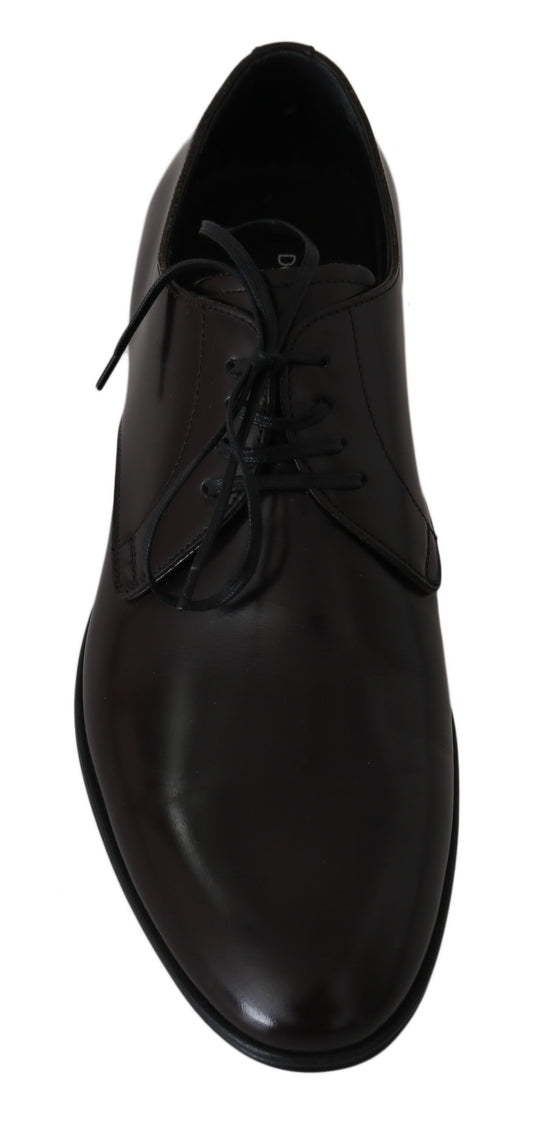 Elegant Brown Leather Derby Dress Shoes