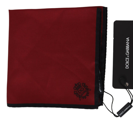 Elegant Red Silk Square Handkerchief