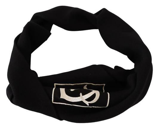 Elegant Wool Knit Scarf with Logo Embroidery