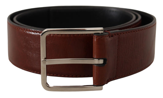 Elegant Leather Belt with Engraved Buckle