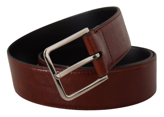 Elegant Leather Belt with Engraved Buckle