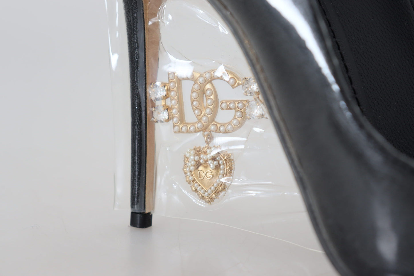 Elegant Black Gold Detail Heels Pumps