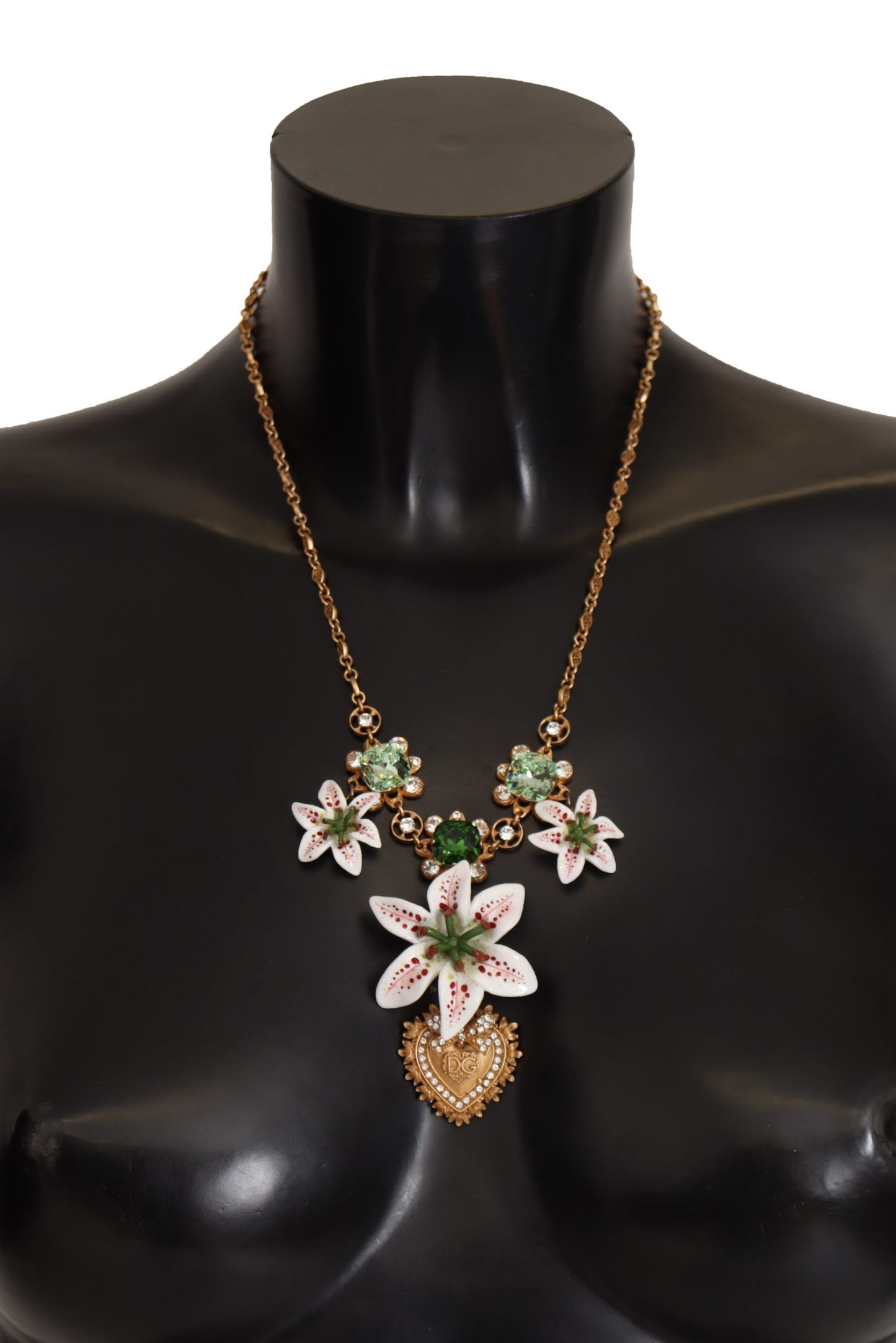 Elegant Amore Heart Floral Statement Necklace