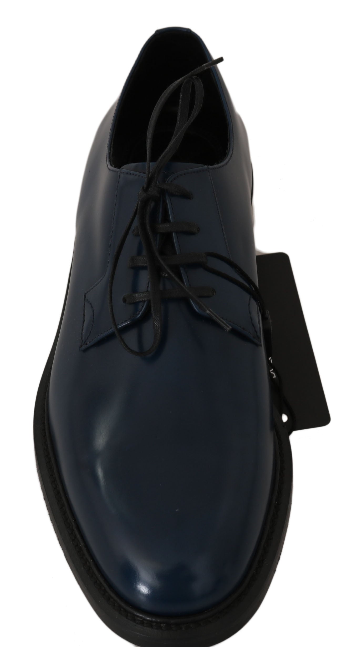 Elegant Blue Leather Derby Dress Shoes
