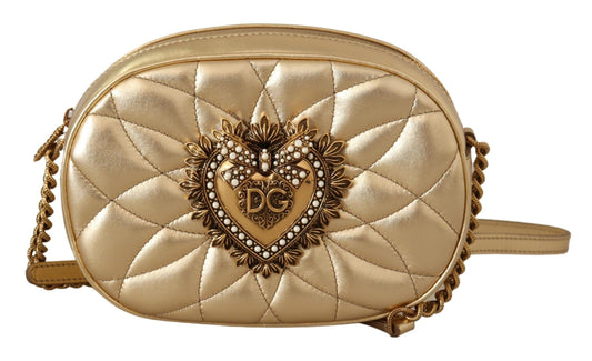 Gold Devotion Leather Shoulder Bag