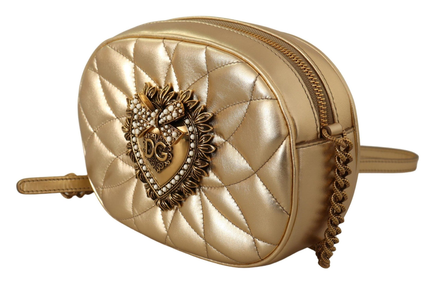 Gold Devotion Leather Shoulder Bag