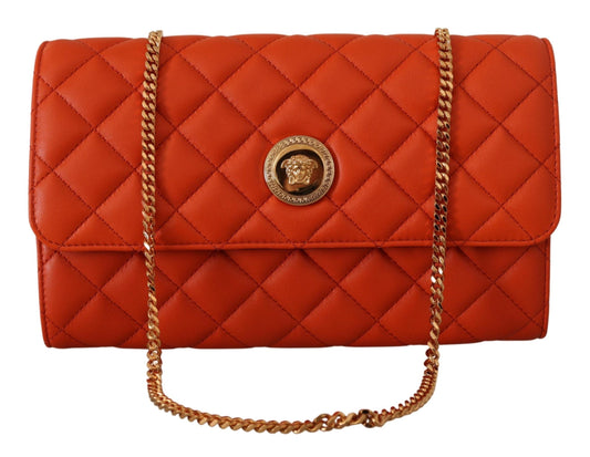 Red Nappa Leather Evening Shoulder Bag