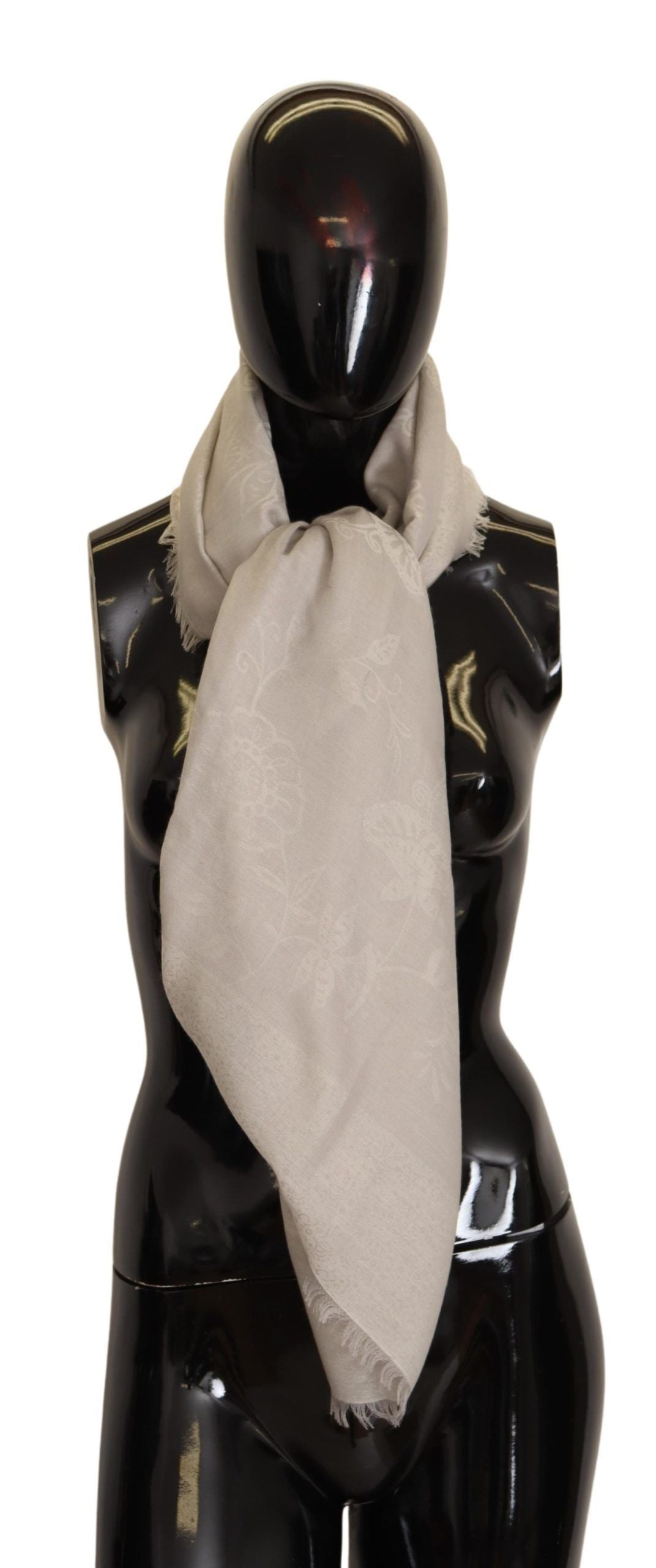 Chic Off White Cotton Blend Scarf