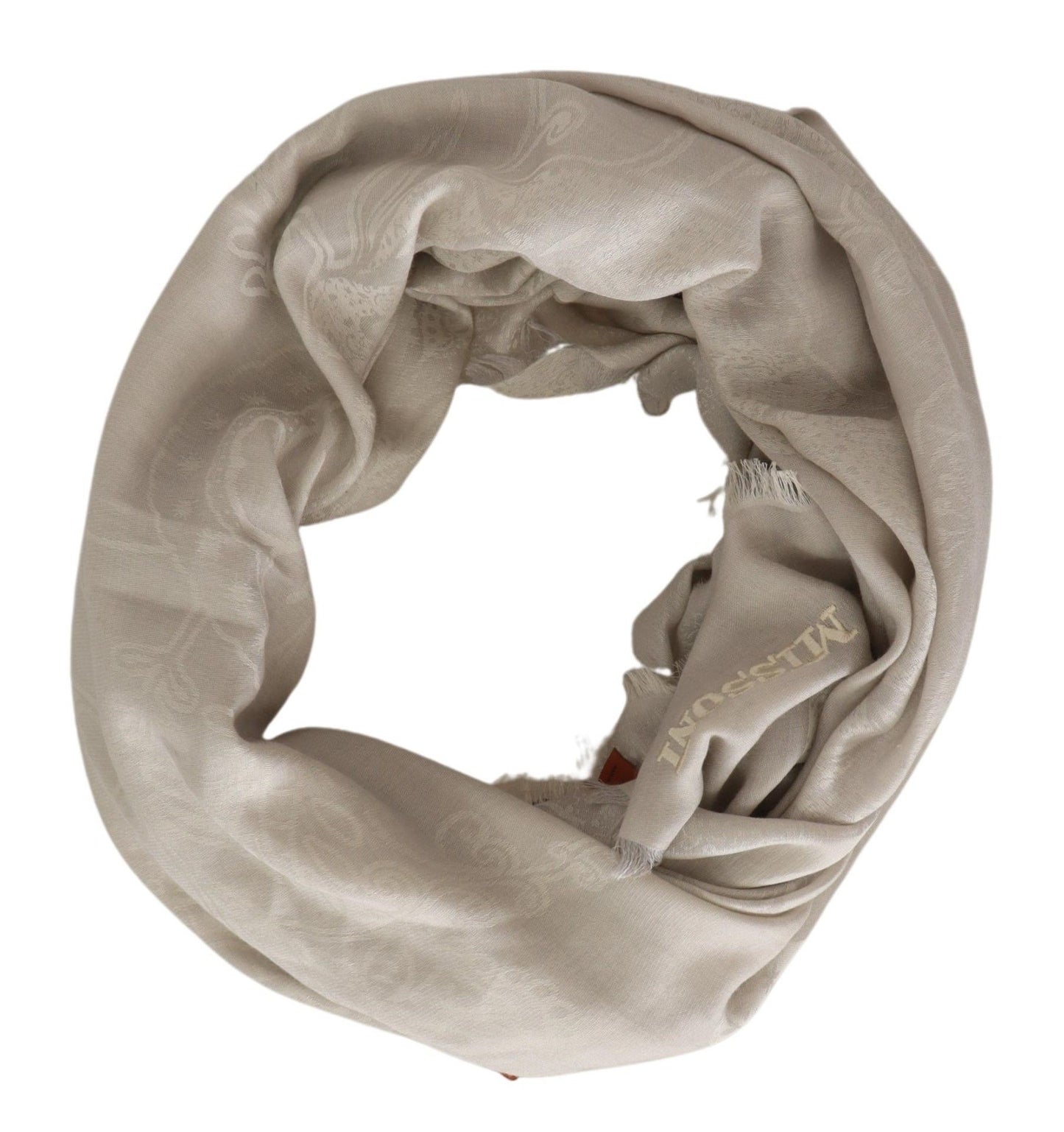 Chic Off White Cotton Blend Scarf