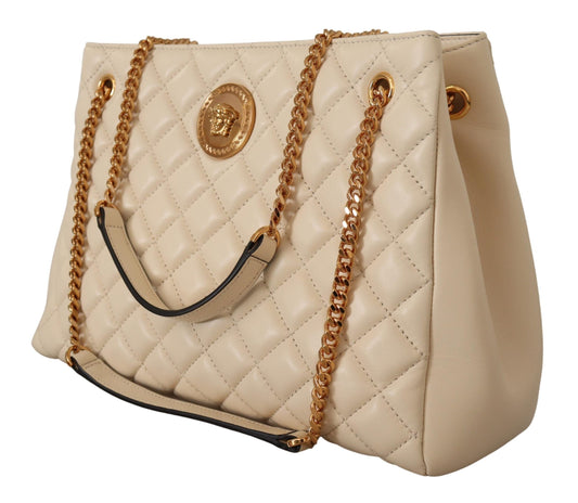 Ethereal White Nappa Tote - Chic Elegance Personified