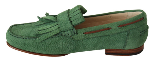 Exquisite Emerald Green Tassel Loafers