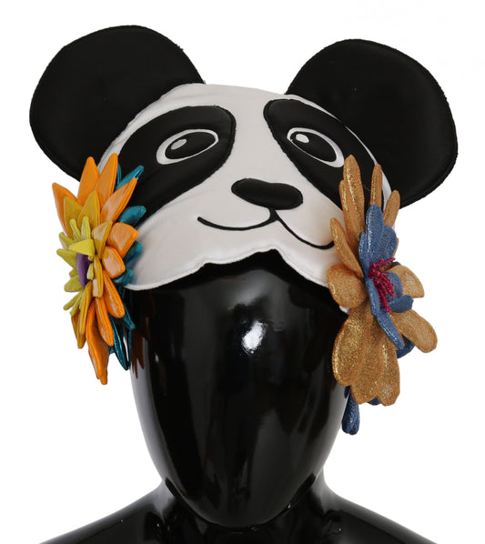 Chic Multicolor Panda Beanie with Floral Accents