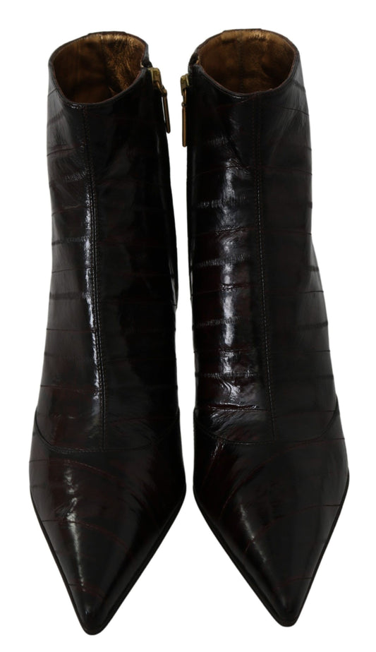 Elegant Bordeaux Pointed Leather Boots