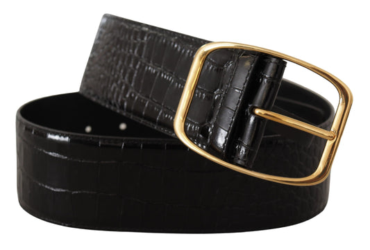 Elegant Leather Belt with Logo-Engraved Buckle