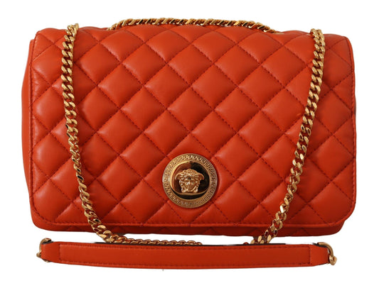 Elegant Red Nappa Leather Shoulder Bag