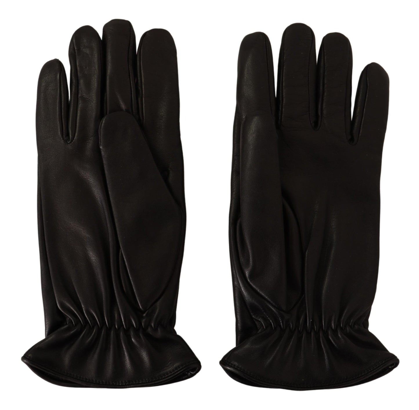 Black Peace Sign Leather Gloves