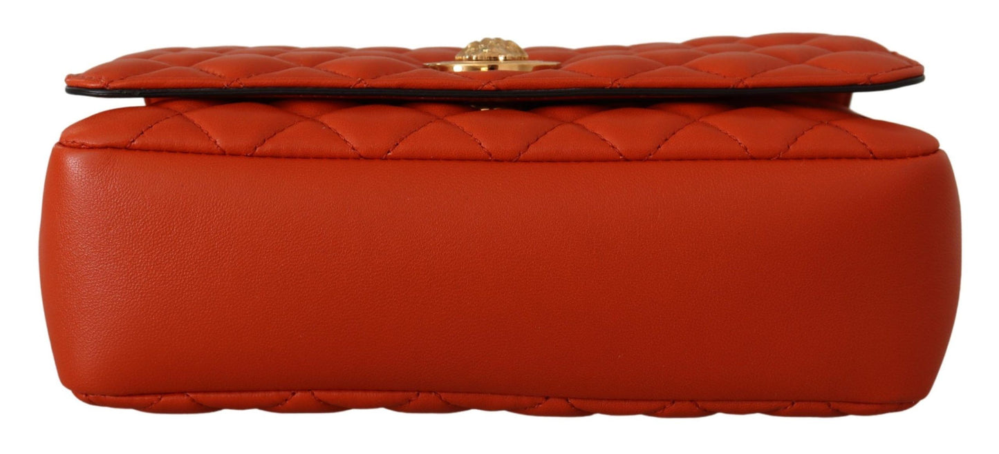 Elegant Red Nappa Leather Shoulder Bag