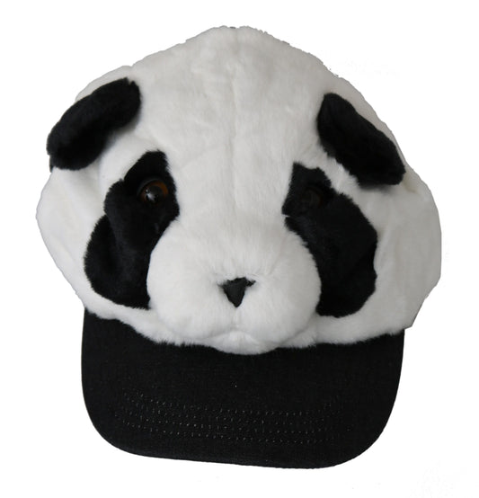 Elegant Monochrome Panda Fur Baseball Cap