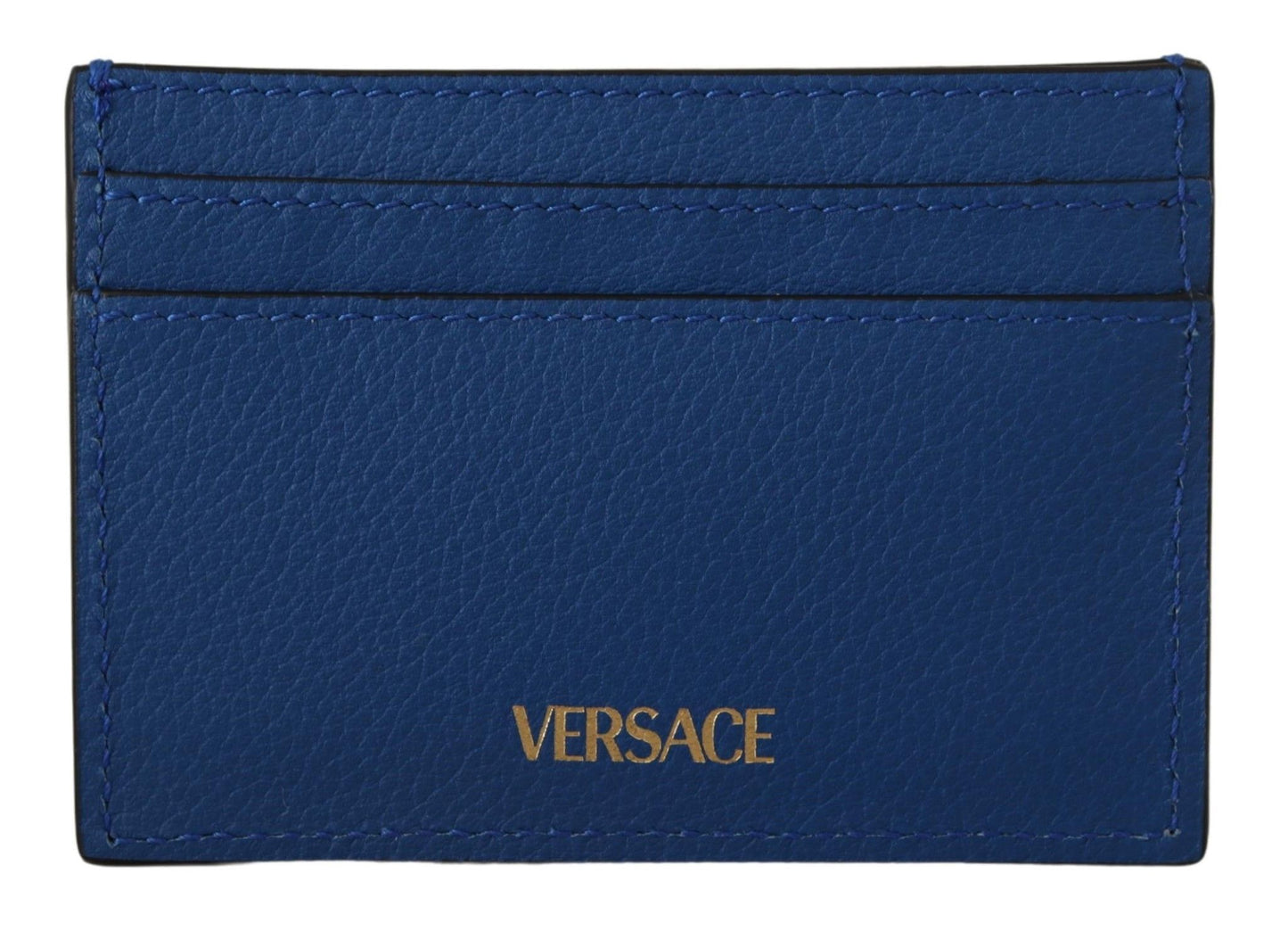 Elegant Blue Leather Card Holder Wallet