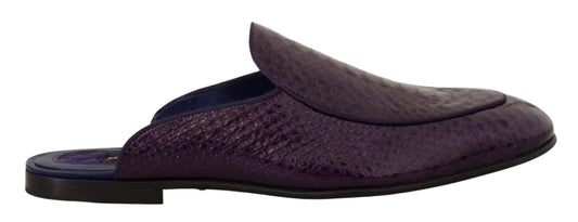 Purple Exotic Python Leather Slides