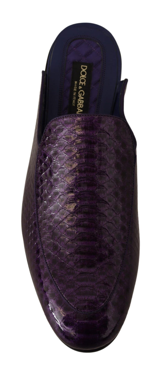 Purple Exotic Python Leather Slides