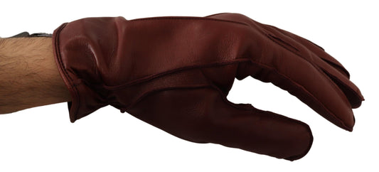 Winter Elegance Leather Gloves - Chic Brown