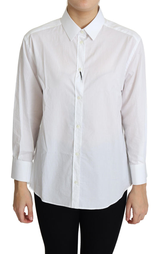 Elegant White Cotton Poplin Shirt