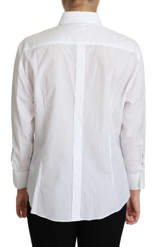 Elegant White Cotton Poplin Shirt