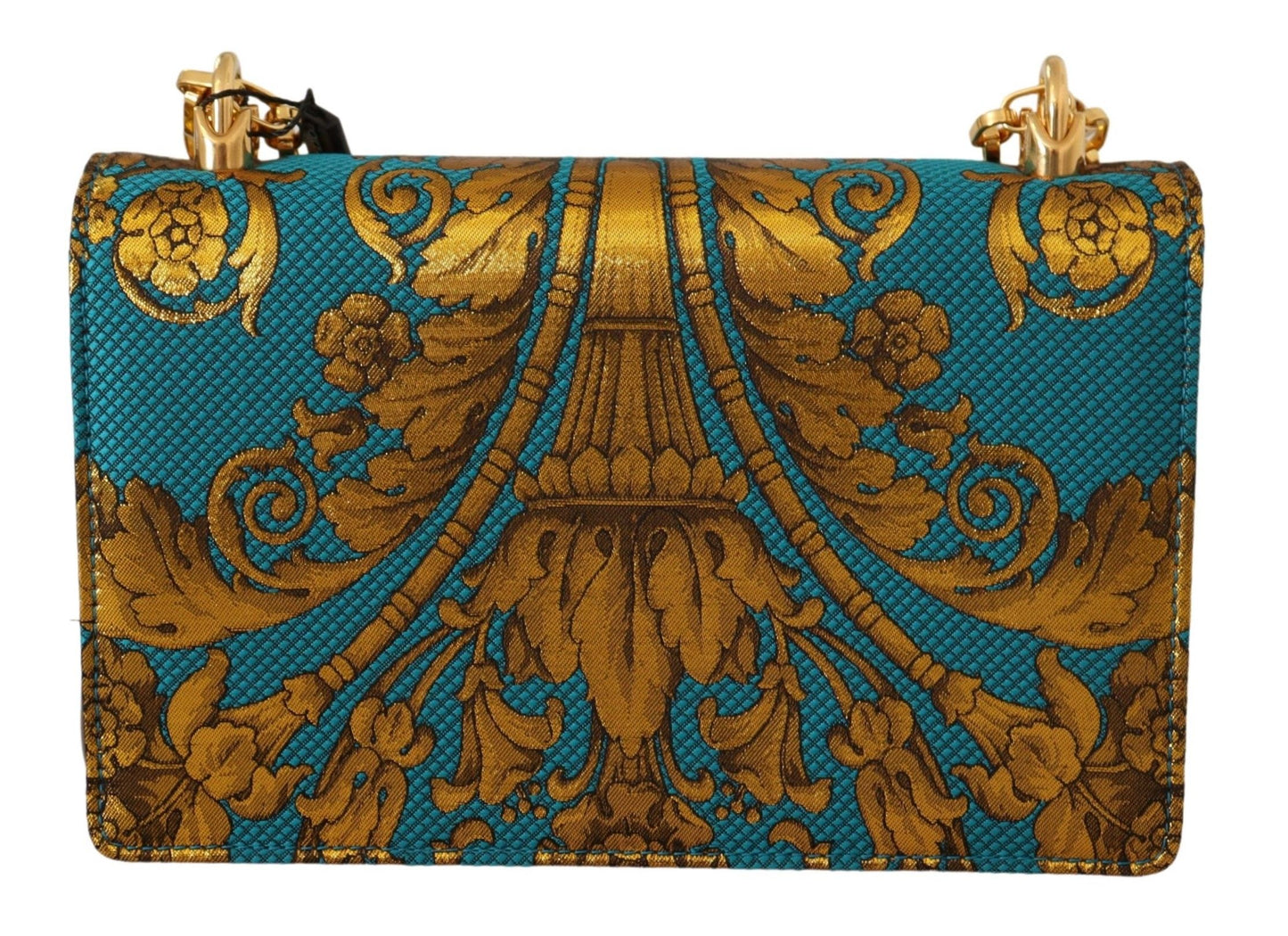Elegant Gold Baroque Clutch with Chain Strap