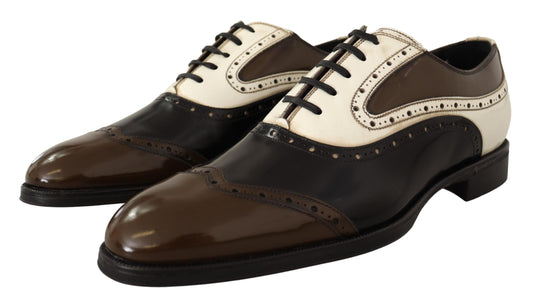 Elegant Two-Tone Leather Derby Dress Shoes