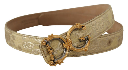 Elegant Gold-Tone Leather Belt