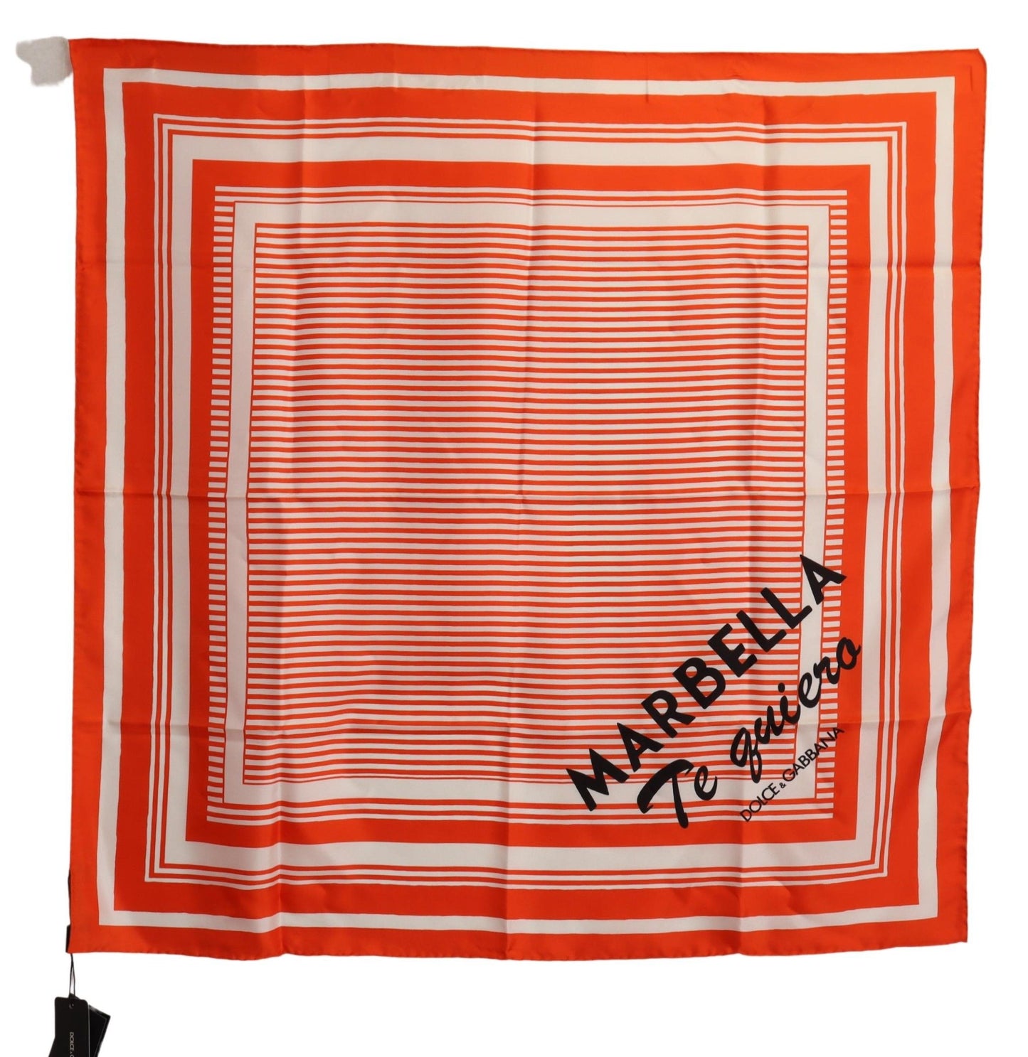 Orange Marbella Stripe Silk Scarf