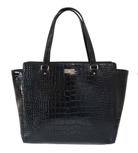 Elegant Black Leather Elissa Handbag
