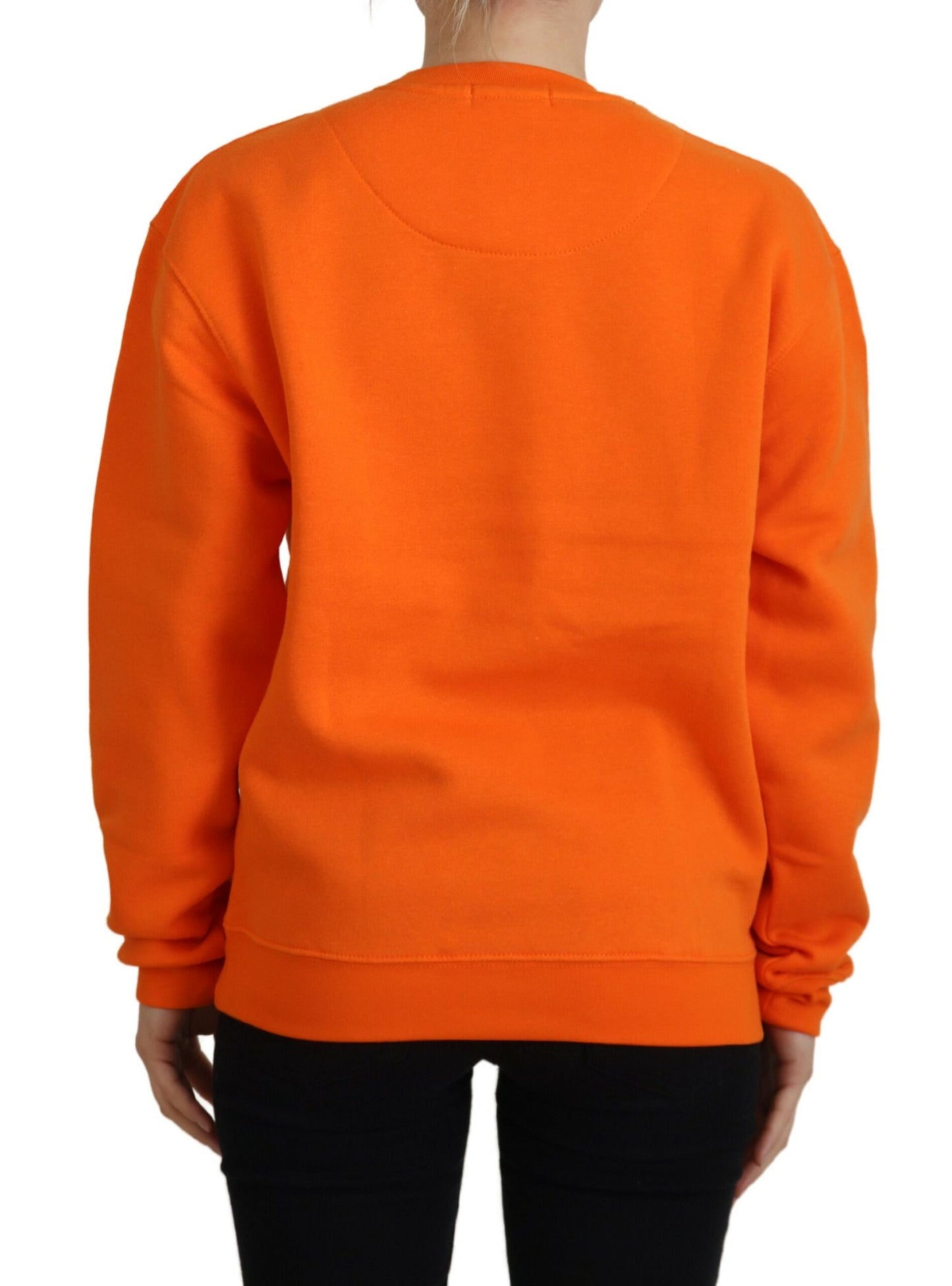 Chic Orange Printed Long Sleeve Pullover Sweater