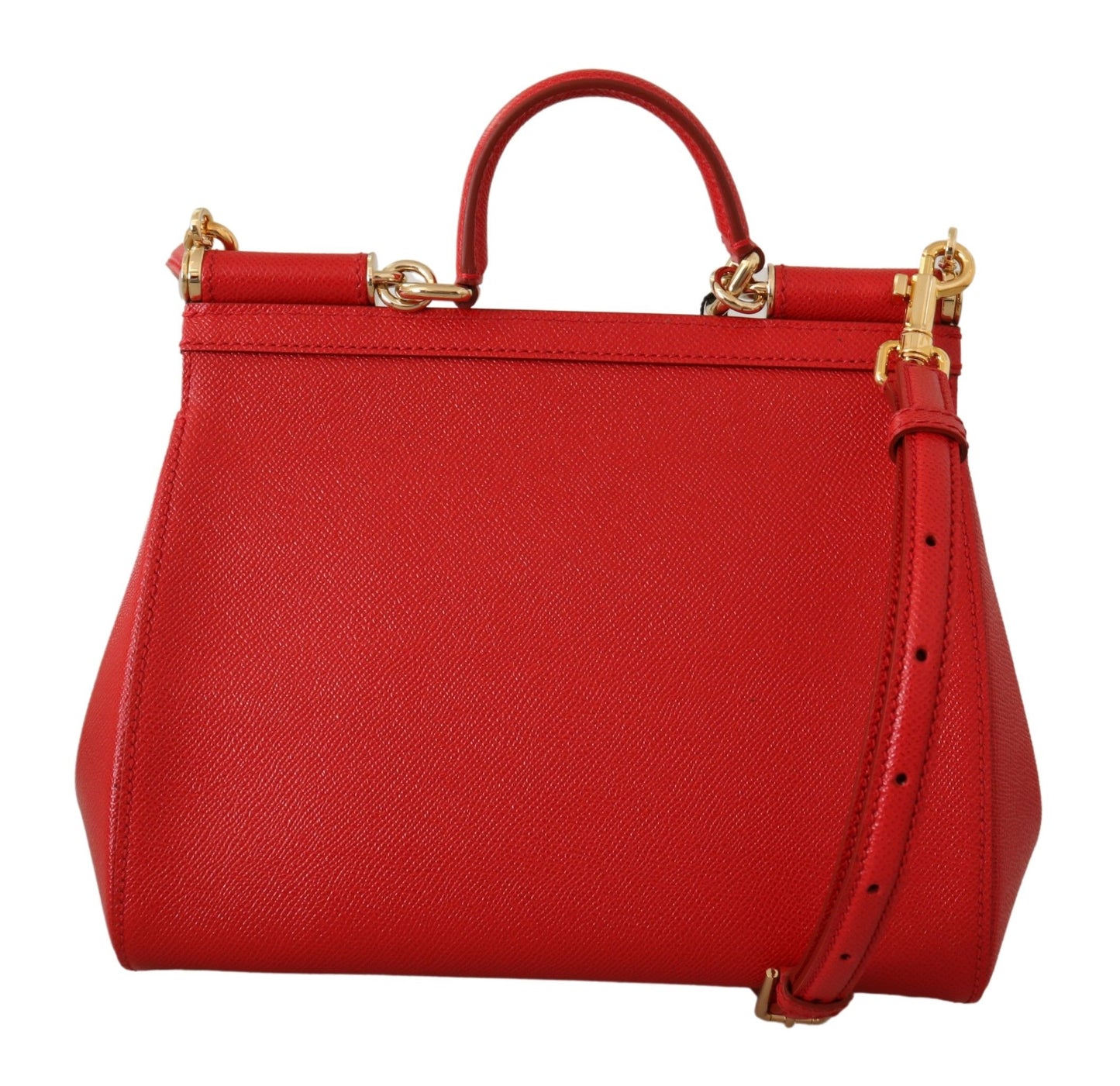 Elegant Red Sicily Leather Shoulder Bag