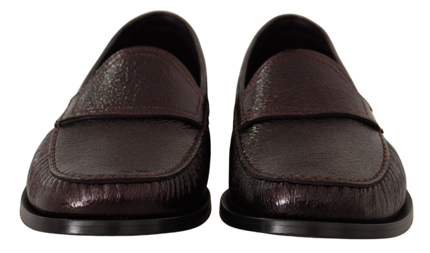 Elegant Bordeaux Leather Loafers