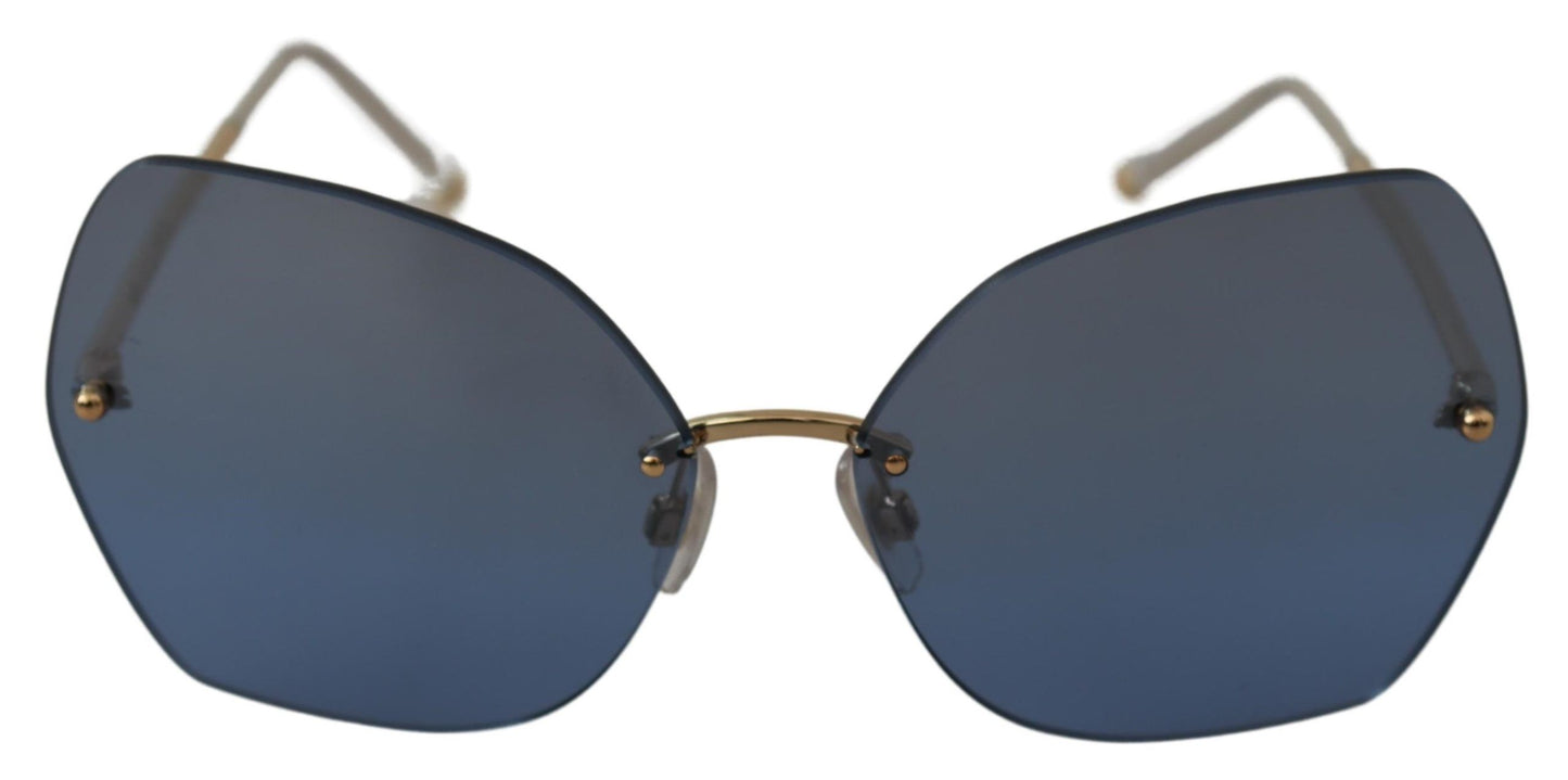 Elegant Gold-Blue Gradient Sunglasses