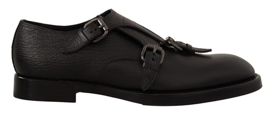 Elegant Black Monk Strap Dress Shoes